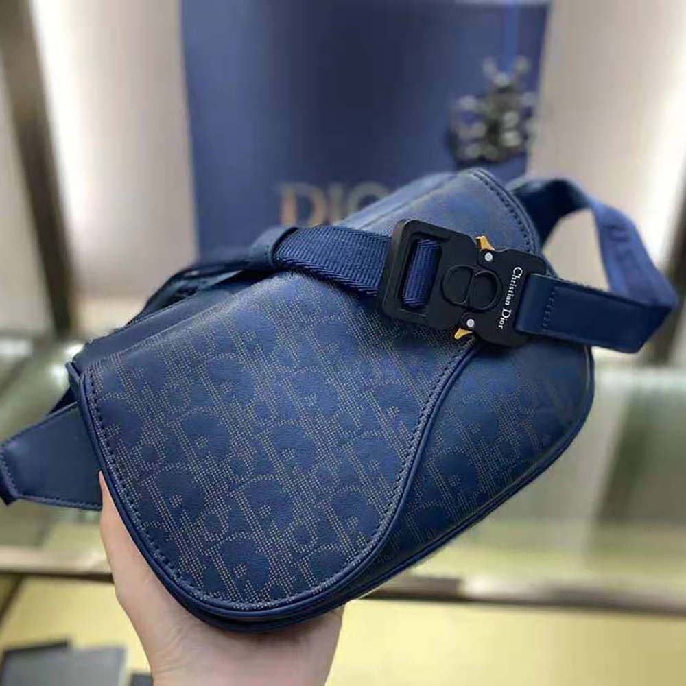 TÚI Dior World Tour Saddle Belt Bag Dior Oblique Galaxy Leather-Navy