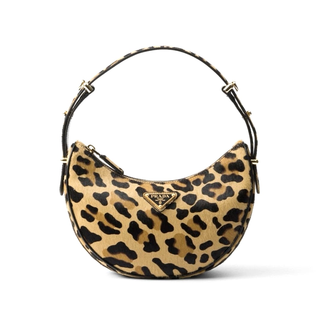 TÚI PRADA Moon Sling Horsehair Leopard Print Women