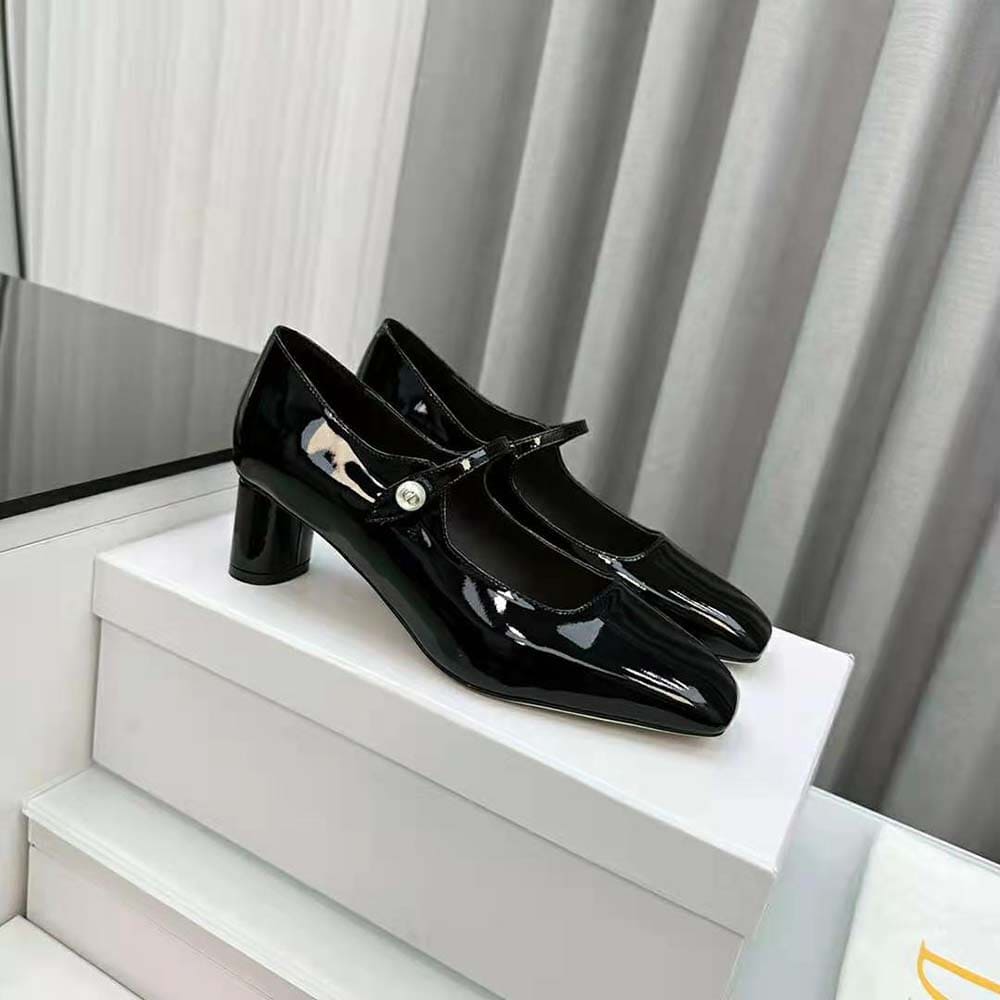 GIÀY Dior Women Jolie Dior Pump Black Patent Calfskin