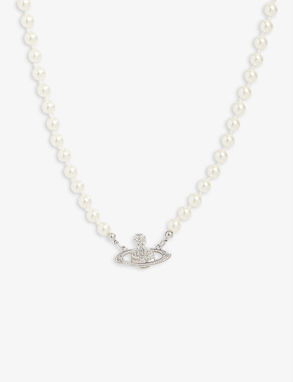 DÂY VIVIENNE WESTWOOD JEWELLERY Mini Bas Relief brass, Swarovski crystal and pearl pendant necklace