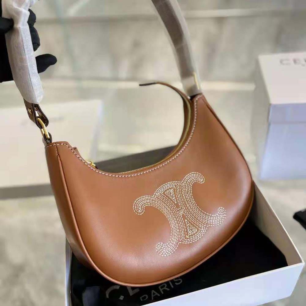 TÚI Celine Women Ava Bag in Smooth Calfskin with Triomphe Embroidery