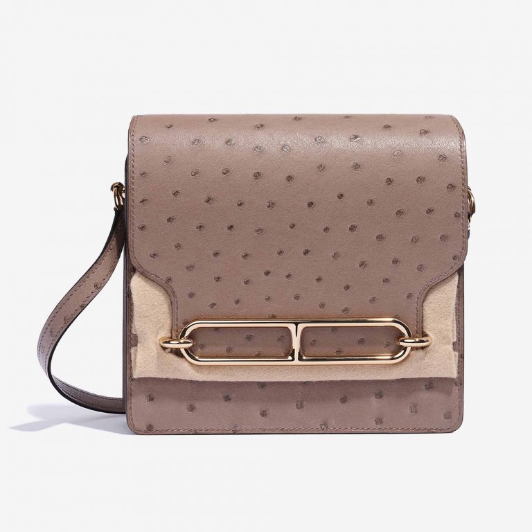 TÚI Hermès Roulis 18 Ostrich Gris Asphalte da đà điểu