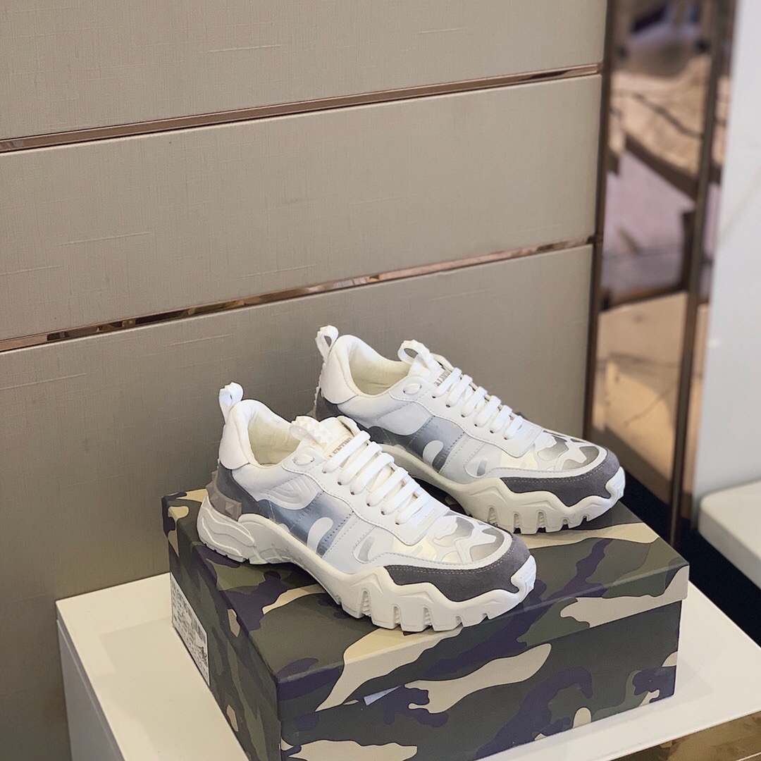 GIÀY VALENTINO CAMOULFLAGE LEATHER SNEAKER SHOES AAA
