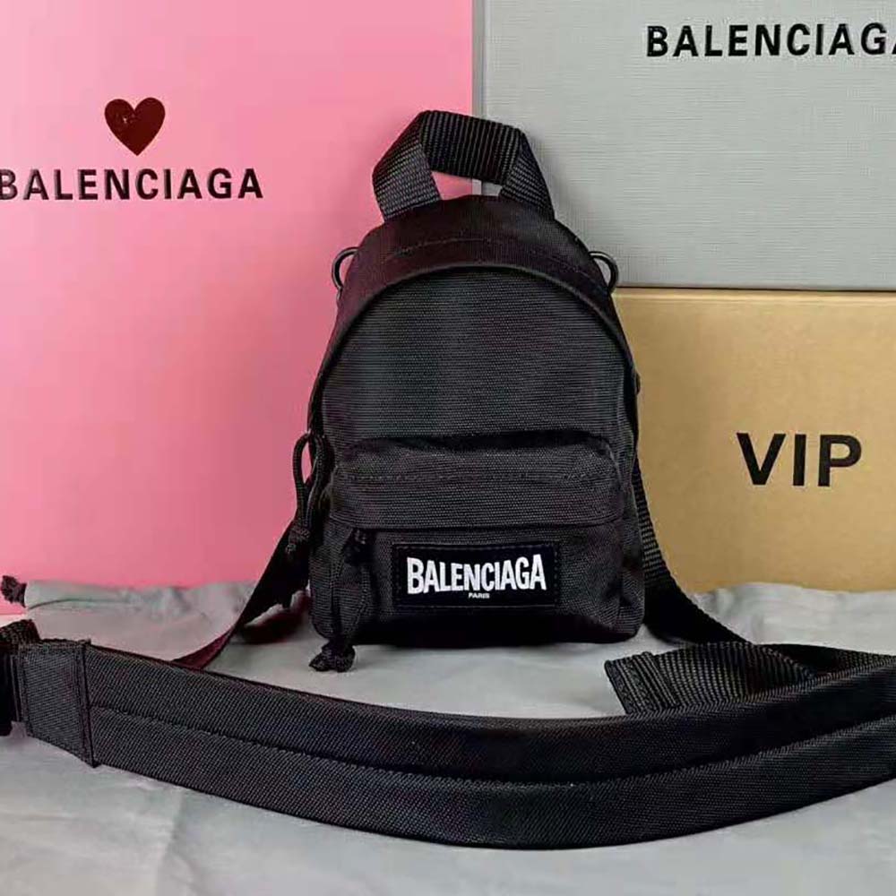 BALO BALENCIAGA  Oversized Mini Backpack in Black/White Recycled Nylon