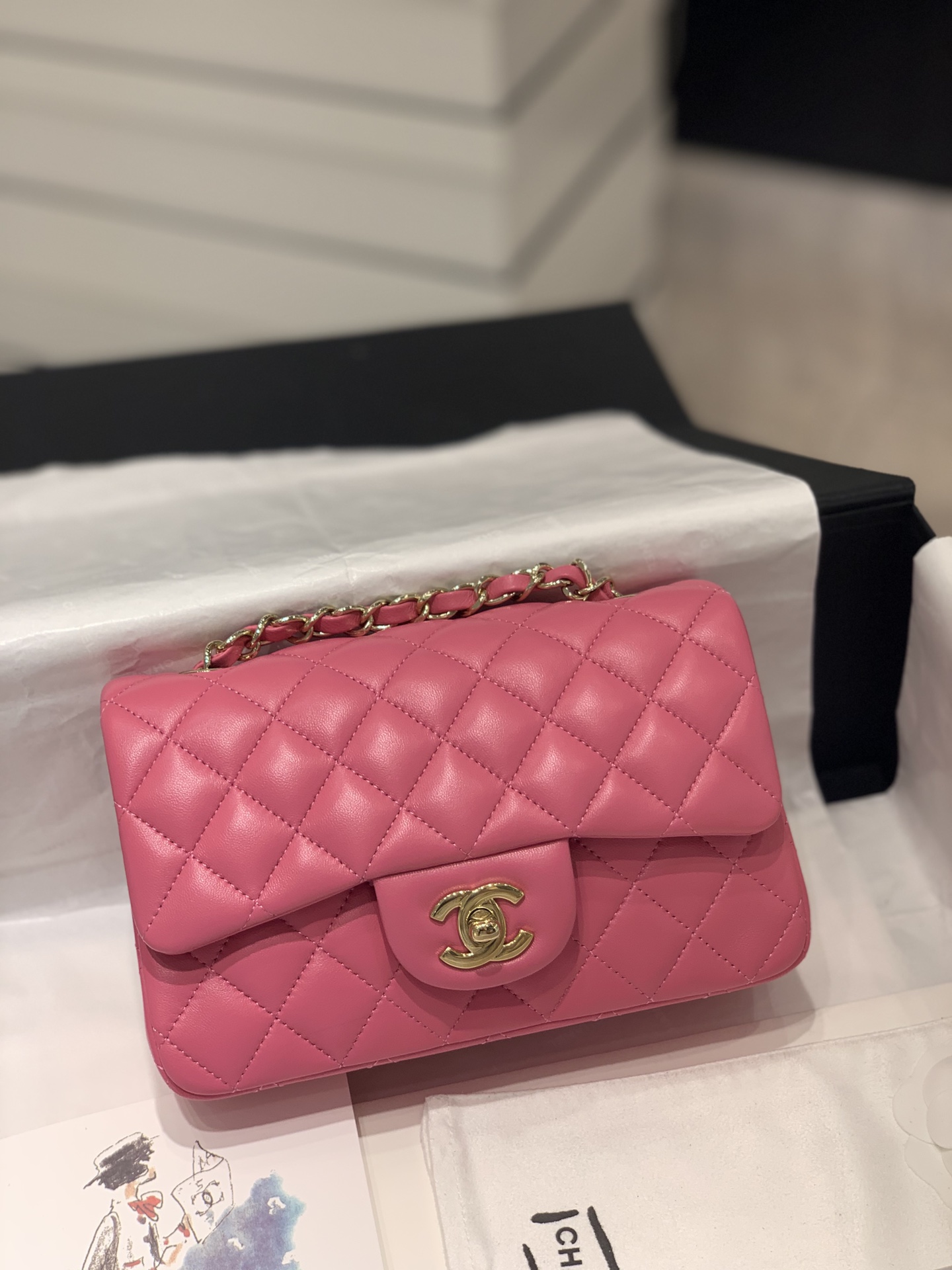 TÚI CHANEL CF 20 BODIN JOYEUX PINK DA HAAS GOLD