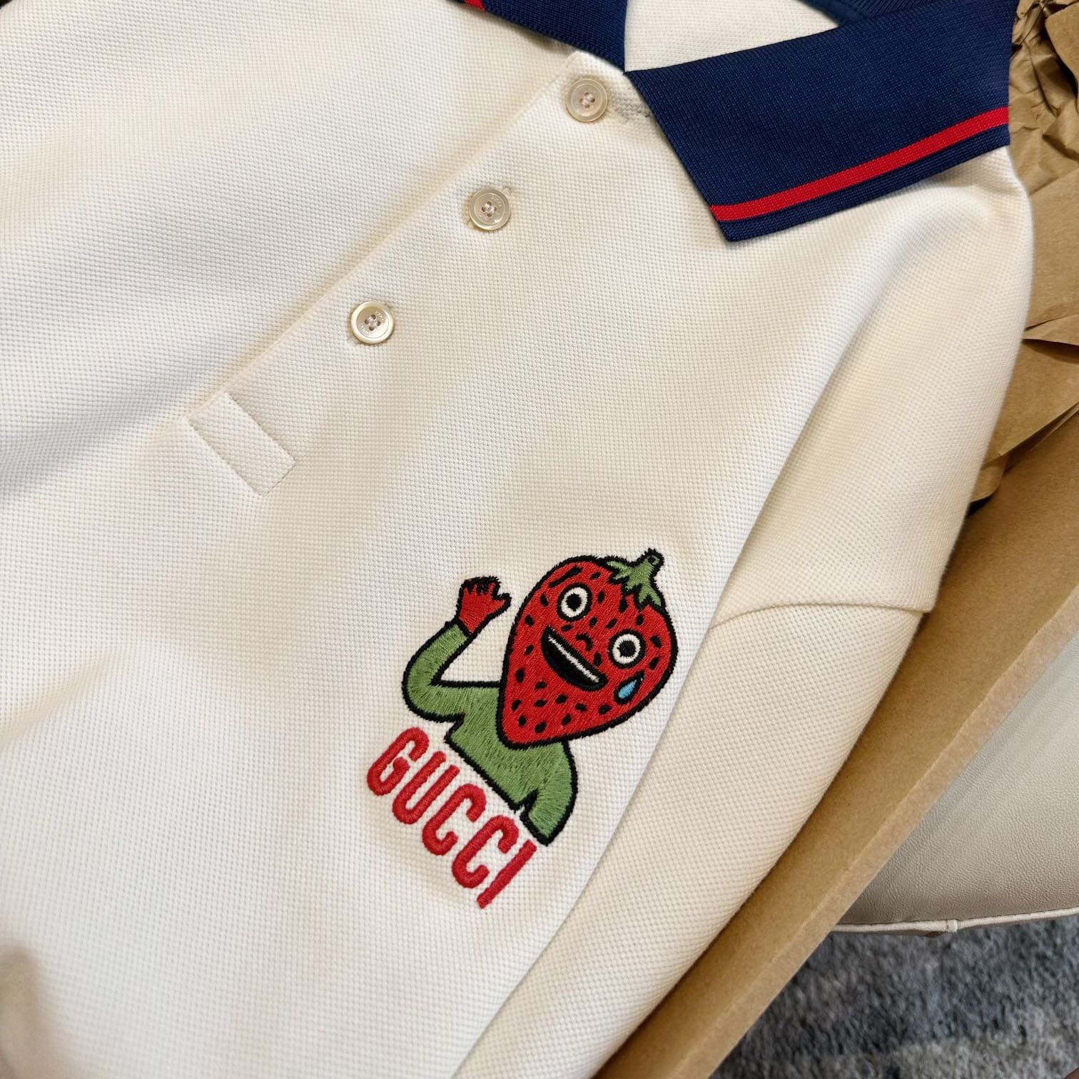 ÁO GUCCI GG POLO SHIRT MÀU TRẮNG UNISEX