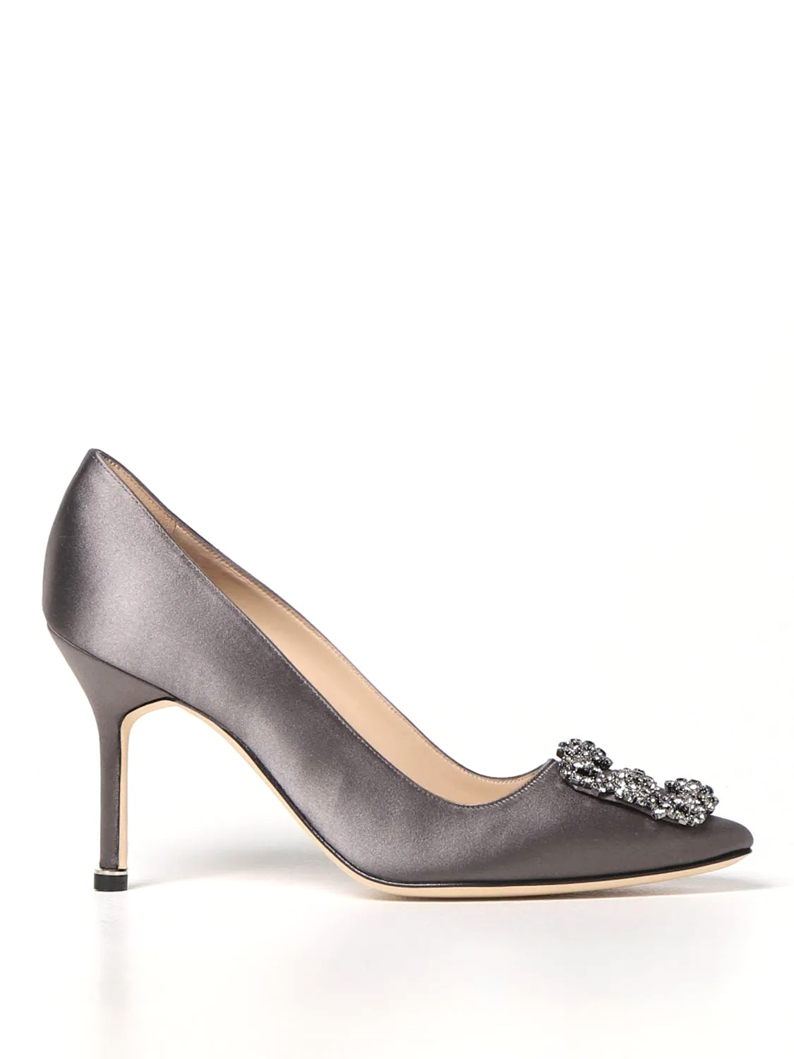 GIÀY MANOLO BLAHNIK Grey satin pumps shoes