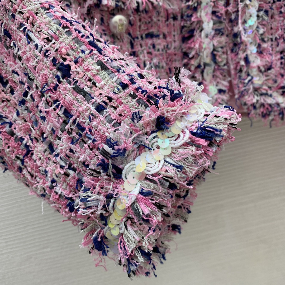 ÁO CHANEL TWEED PINK Jacket Top AAA