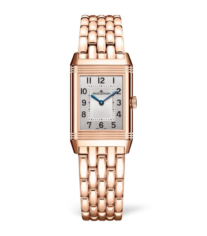 Đồng hồ JAEGER-LECOULTRE Rose Gold and Diamond Reverso Classic Duetto 21mm mặt số màu trắng