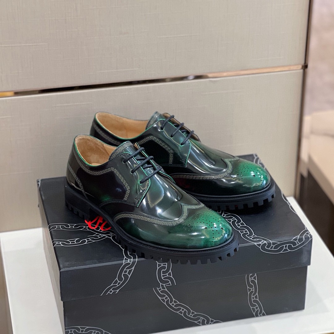 GIÀY VERSACE LEATHER BROGUES SHOES AAA