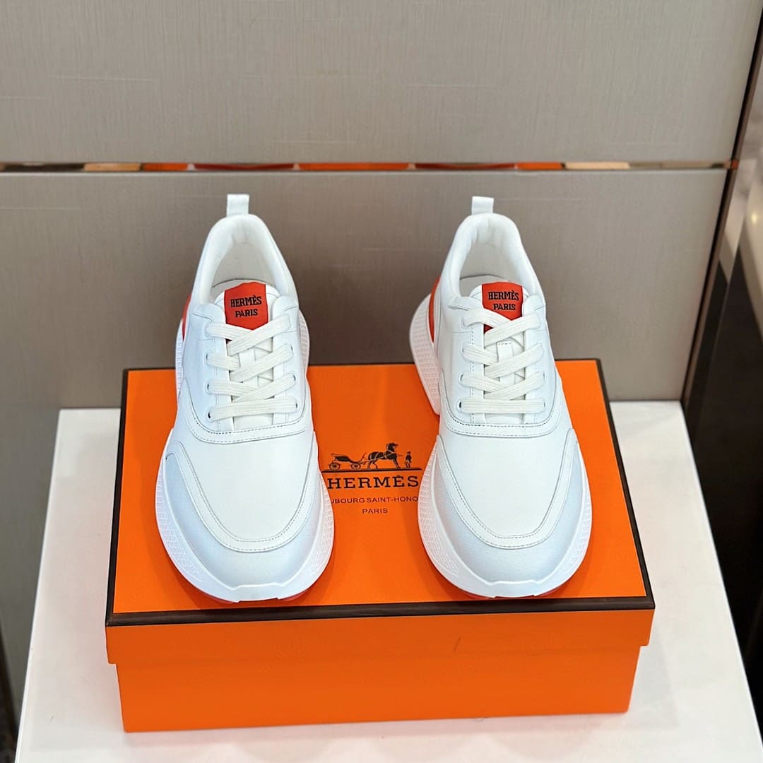 GIÀY HERMES H BOUNCING SNEAKER LOW SPORTS WHITE