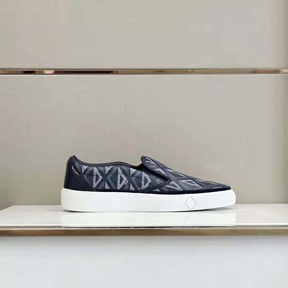 GIÀY DIOR B101 Slip-on Sneaker Black CD Diamond Canvas and Smooth Calfskin