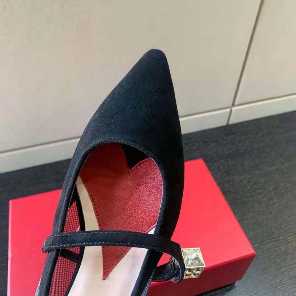 GIÀY Roger Vivier Women Babies Ballerinas in Suede-Black
