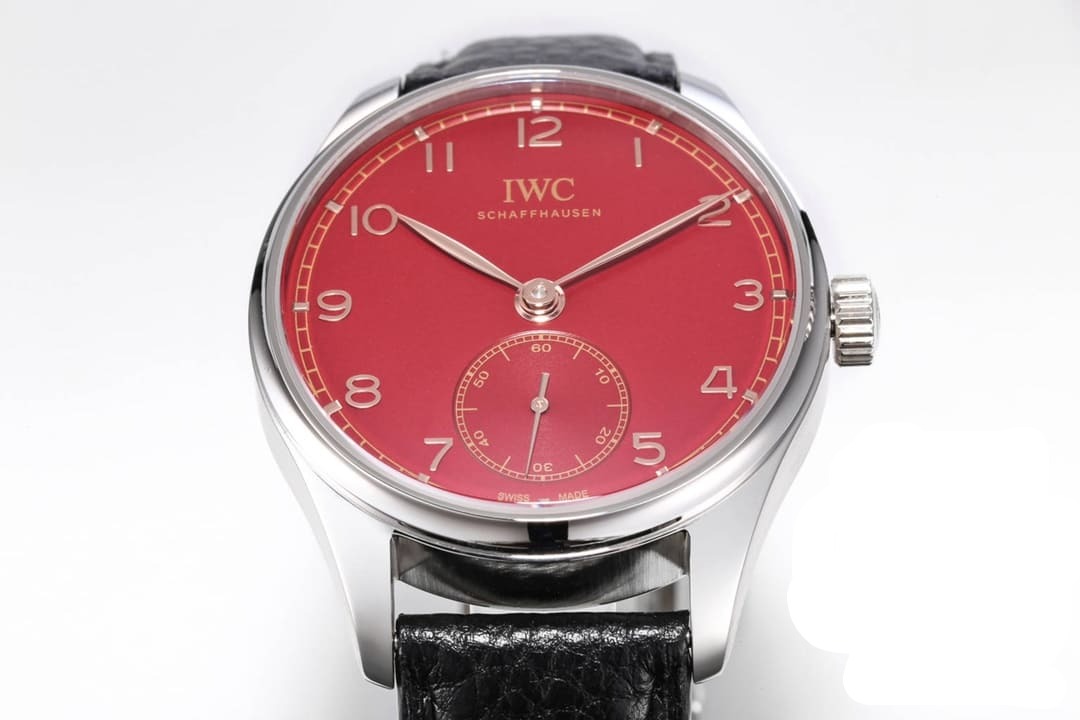 Đồng hồ IWC Stainless Steel Portugieser Automatic mặt số màu đỏ