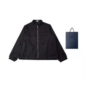 ÁO Dior Men Zipped Blouson Black Technical Cotton Ripstop