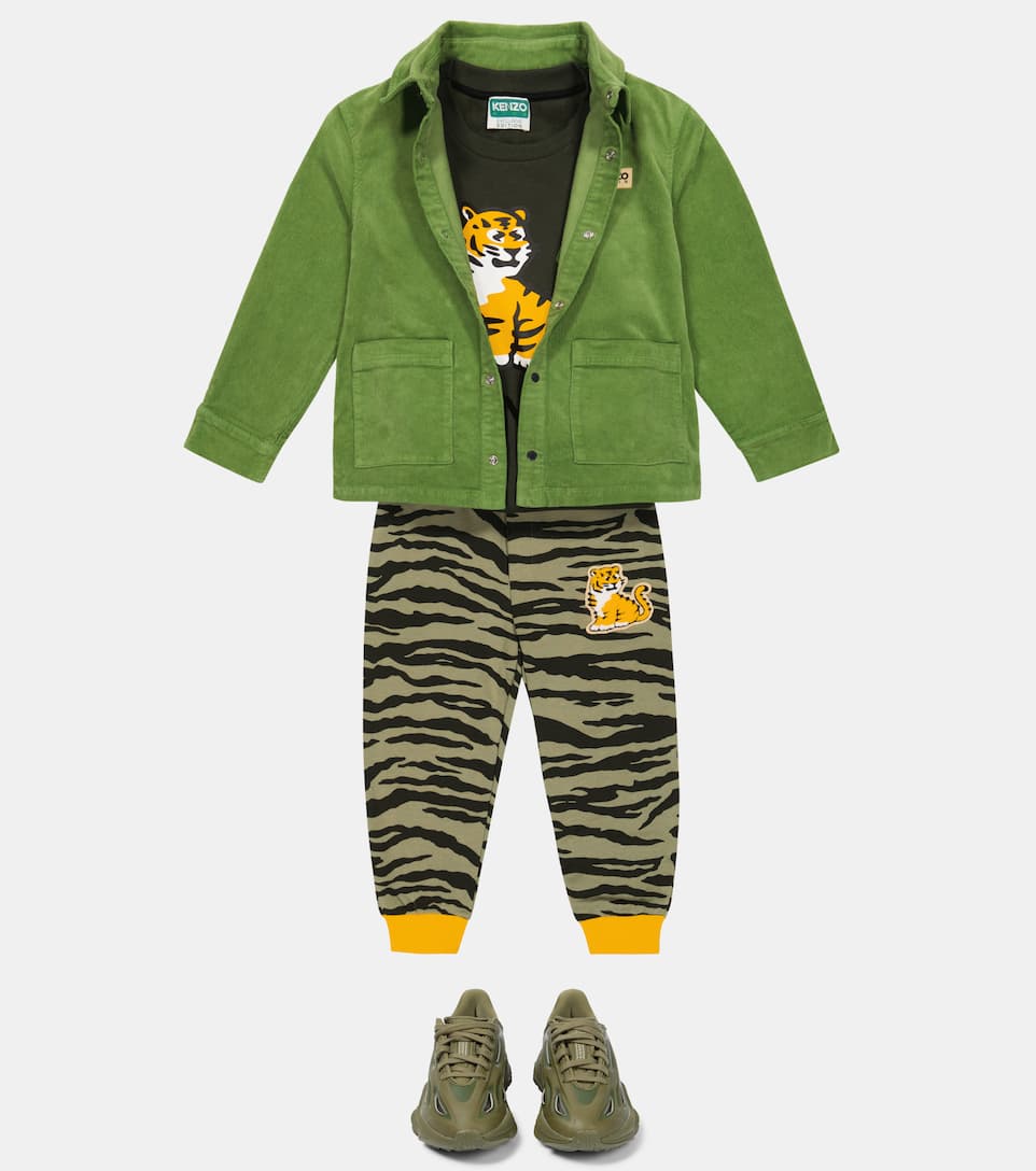 ÁO KENZO KIDS Embroidered tiger-print cotton sweatshirt 9 -12 years