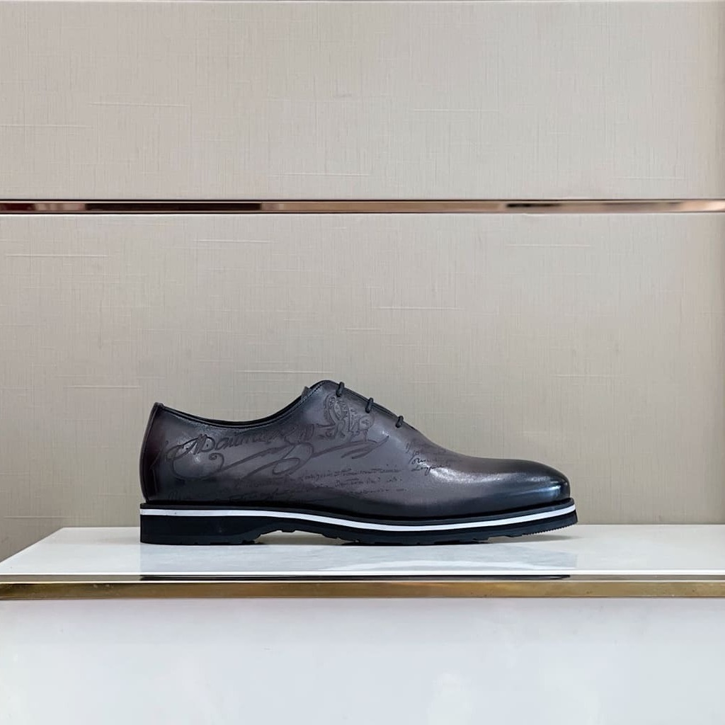 GIÀY BERLUTI OXFORD GRAY HANDMADE TOP QUALITY SHOES AAA