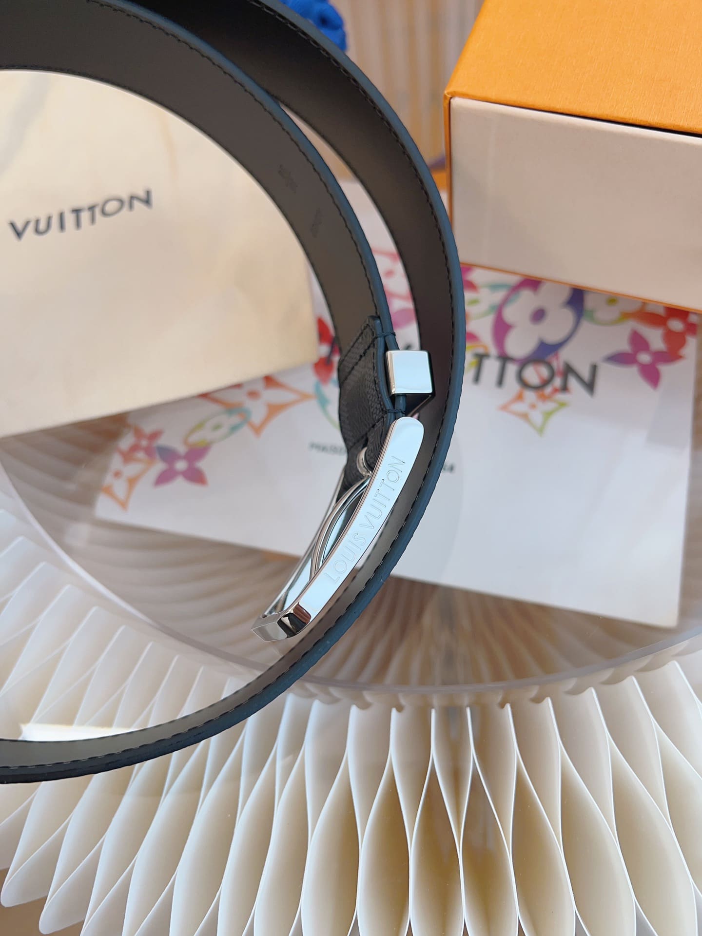 DÂY LƯNG LOUIS VUITTON BLACK MONOGRAM LEATHER Khóa bạc