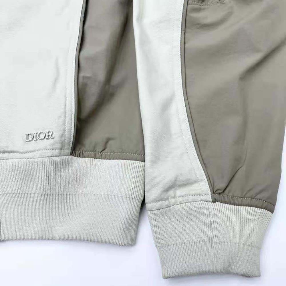 ÁO Dior Men Bomber Jacket Gray Cotton Canvas