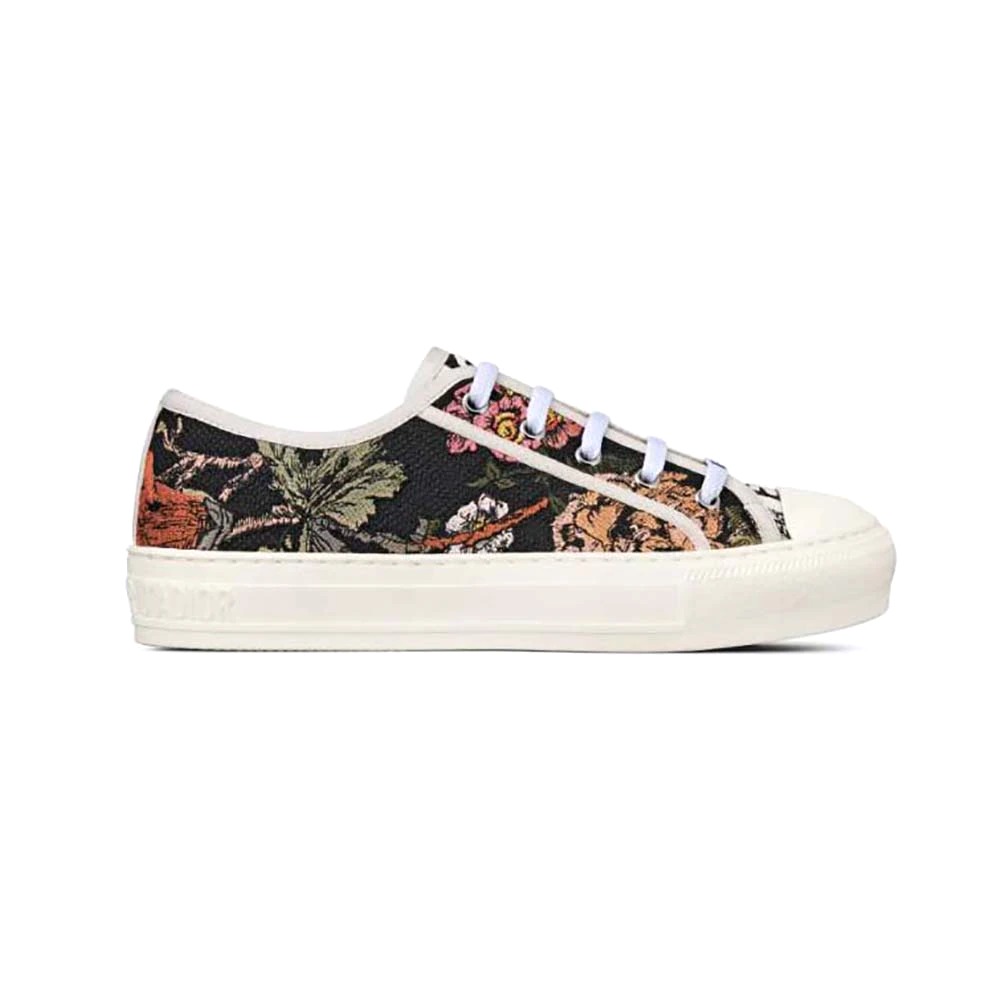 GIÀY Dior Women Walk’N’Dior Sneaker Black Multicolor Cotton with Dior Jardin Botanique Embroidery