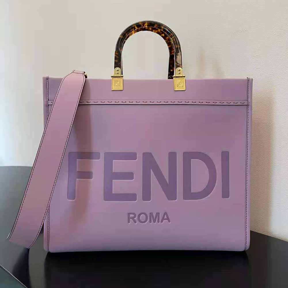 TÚI Fendi Women Sunshine Medium Lilac Leather Shopper-Purple