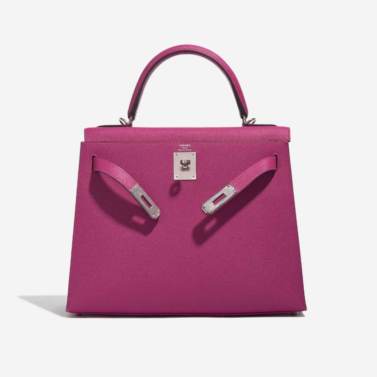 TÚI Hermès Kelly 28 Epsom Pourpre Silver Buckle khóa trắng