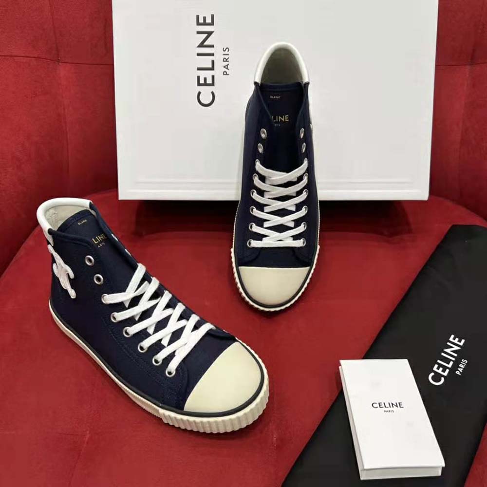 GIÀY CELINE Lace Up Sneaker Canvas and Calfskin SS2022