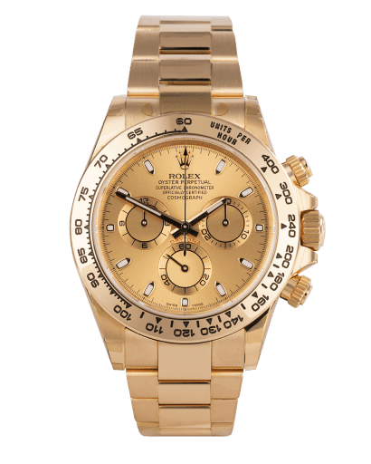 Đồng hồ Rolex Cosmograph Daytona Rose Gold mặt số màu vàng Champagne
