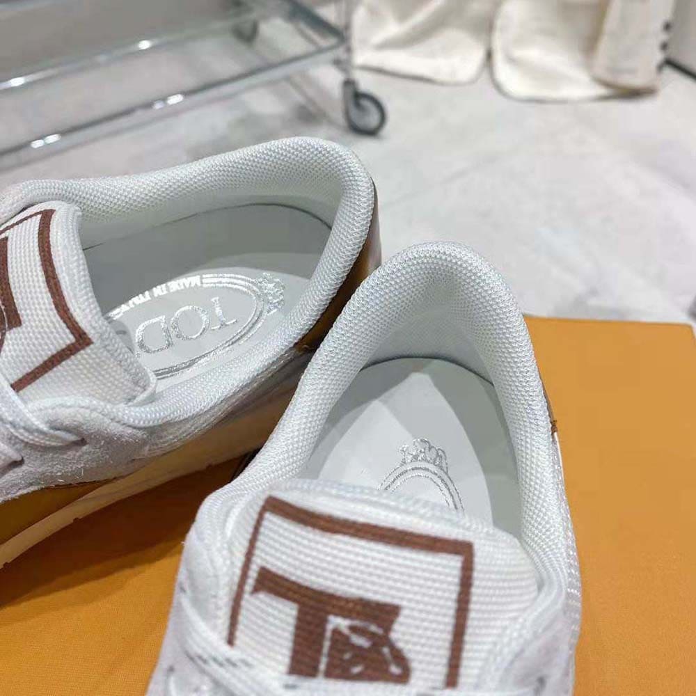 GIÀY TODS Unisex Sneakers in Suede and Smooth Leather-Brown