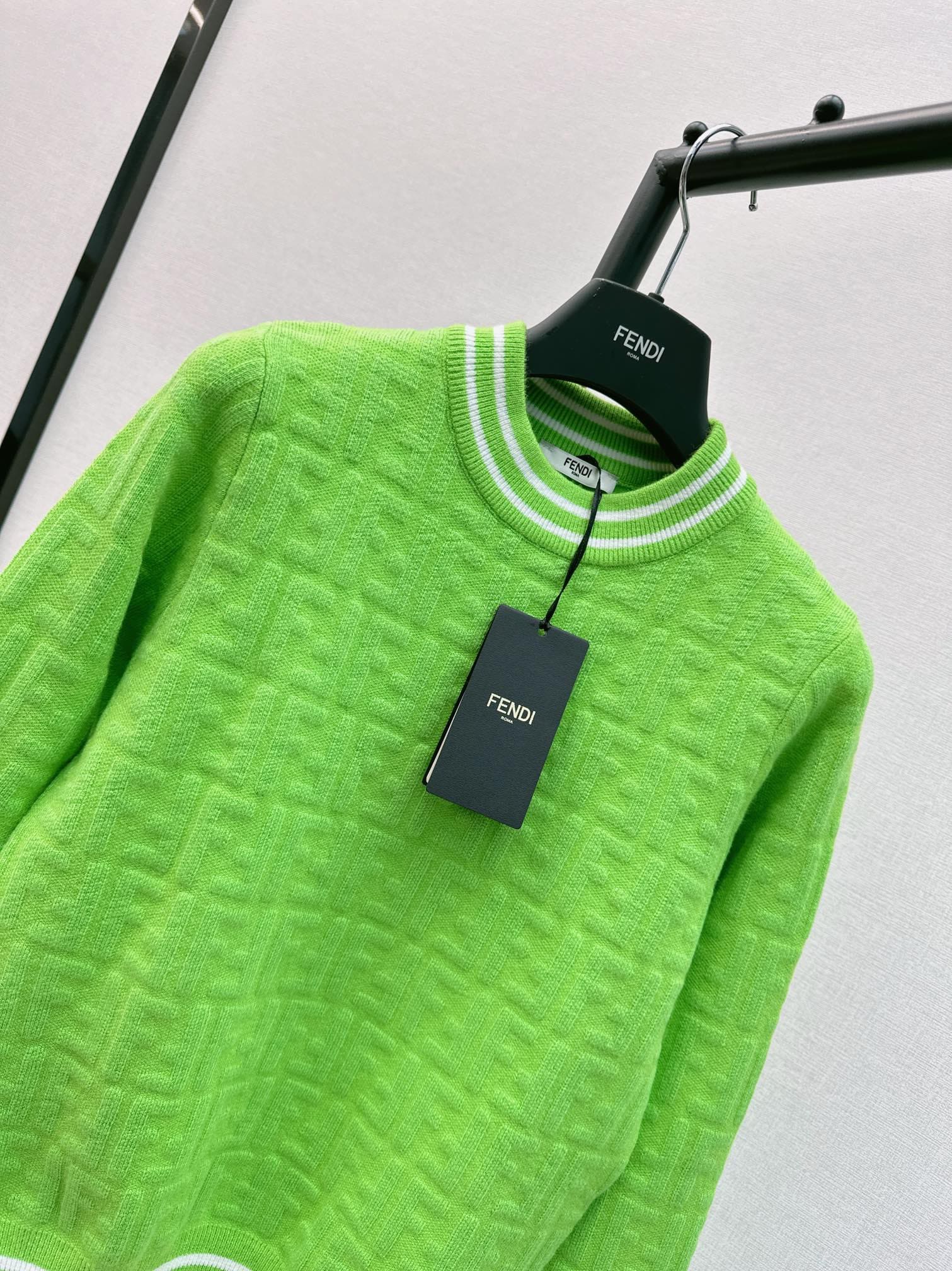 ÁO FENDI Jacquard FF Green Sweater