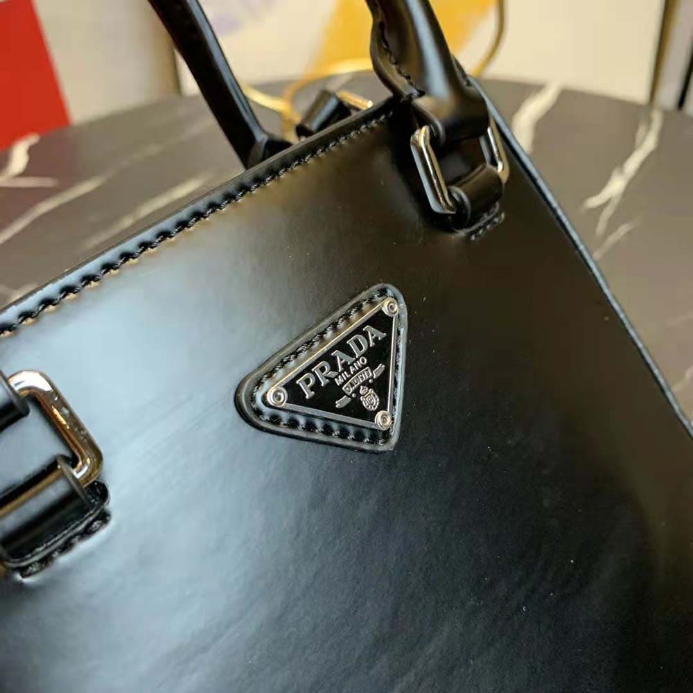 TÚI Prada Women Small Brushed Leather Tote-Black