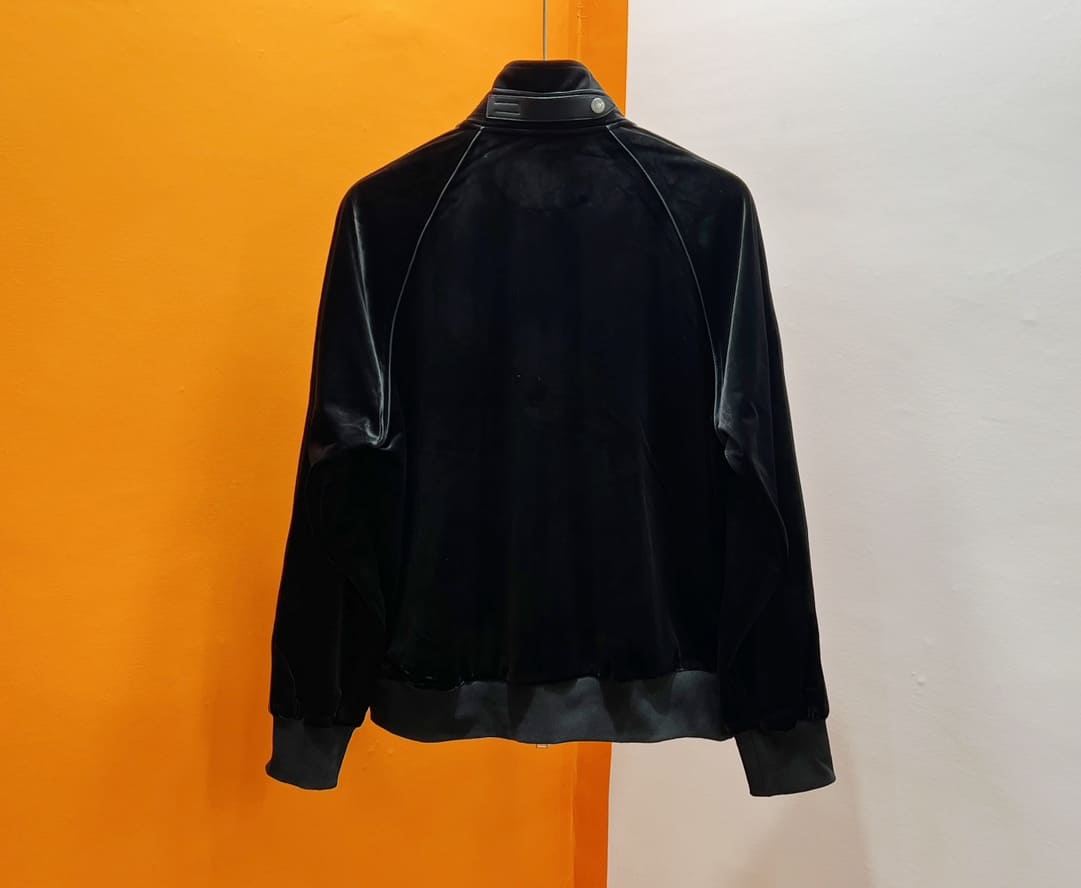 ÁO TOM FORD BLACK VELVET LEATHER JACKET