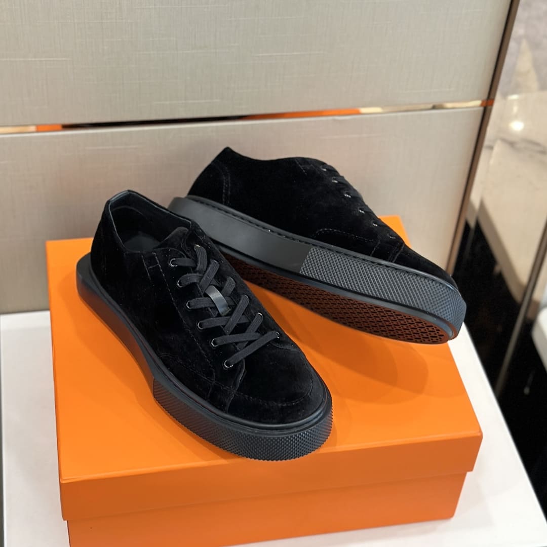 GIÀY HERMES SNEAKER LOW SPORTS SUEDE BLACK