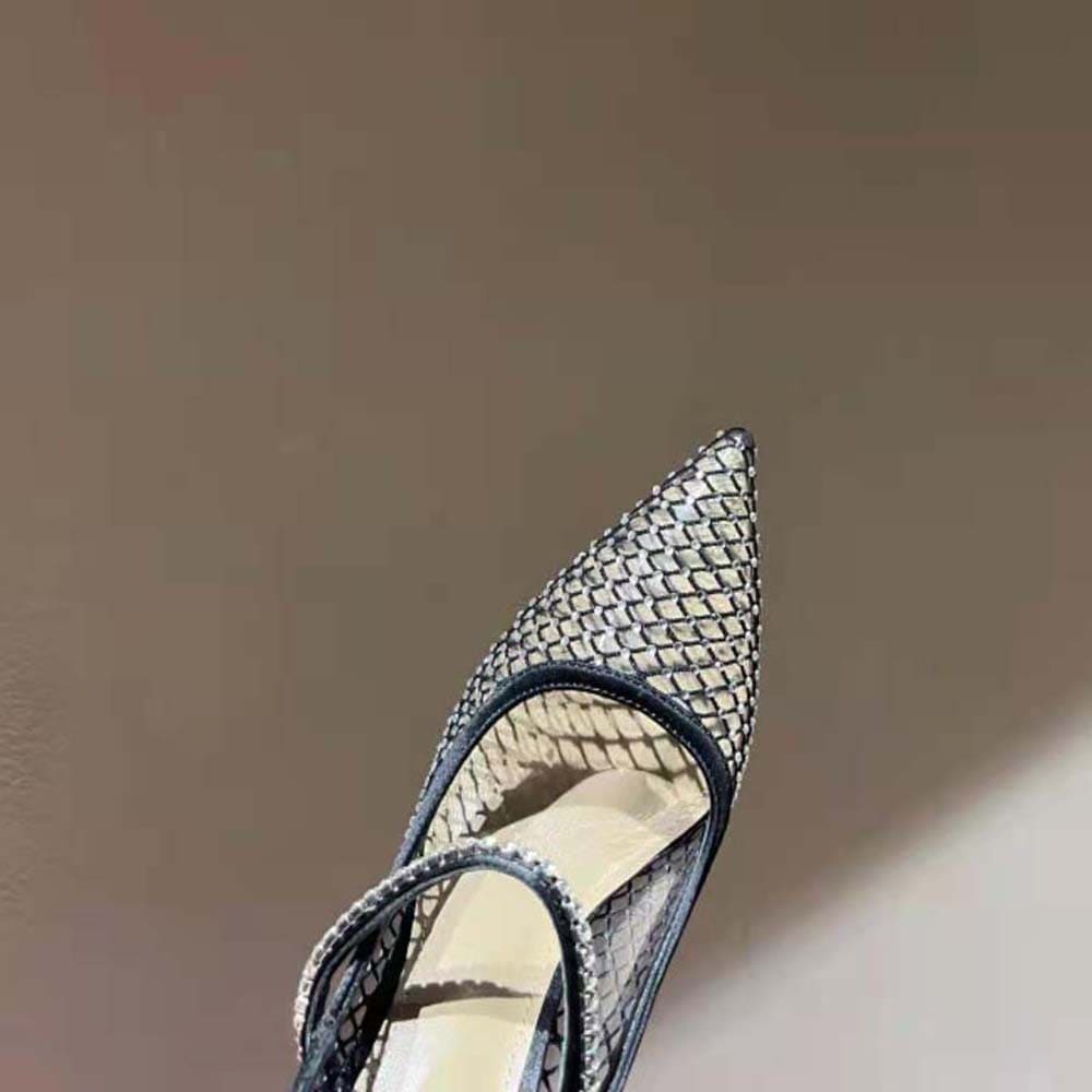 GIÀY Miu Miu Women Vinyl and Mesh Pumps 105 mm mm Heel Height-Black