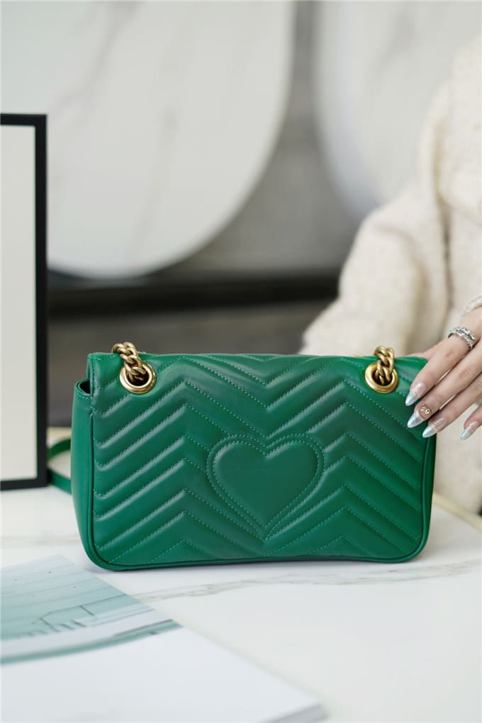 TÚI Gucci Marmont small matelasse shoulder bag green Top Quality