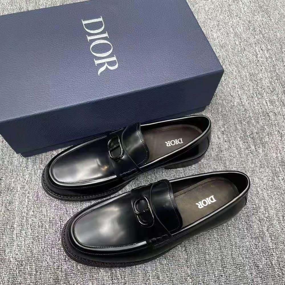 GIÀY DIOR Granville Loafer Black Polished Calfskin