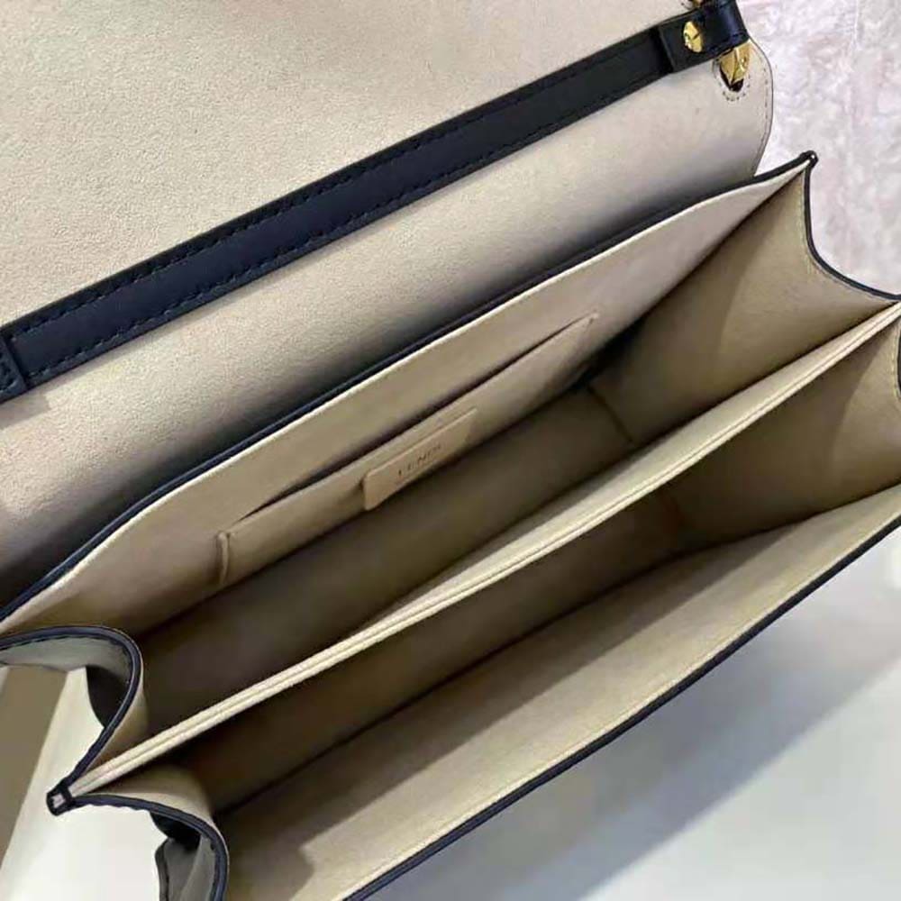 TÚI FENDI Women Kan I Black Leather Bag-Black