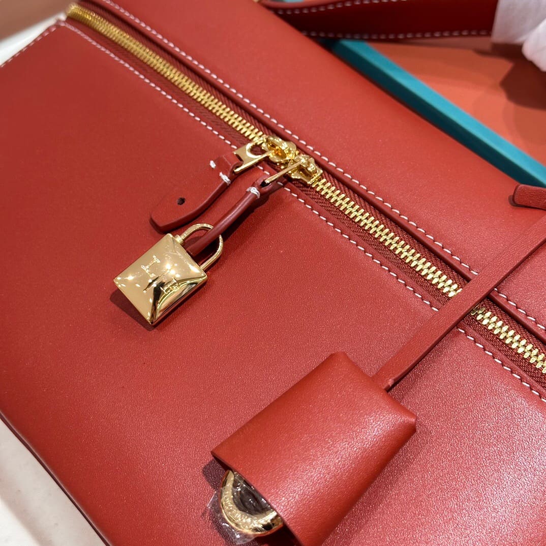 TÚI Loro Piana Women Extra Pocket L27 in Sheepskin Leather Red