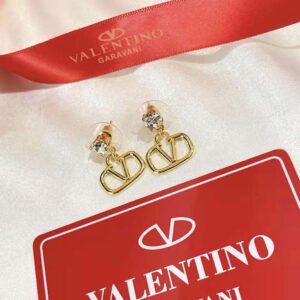 Bông tai Valentino Women Vlogo Signature Metal and Rhinestone Earrings