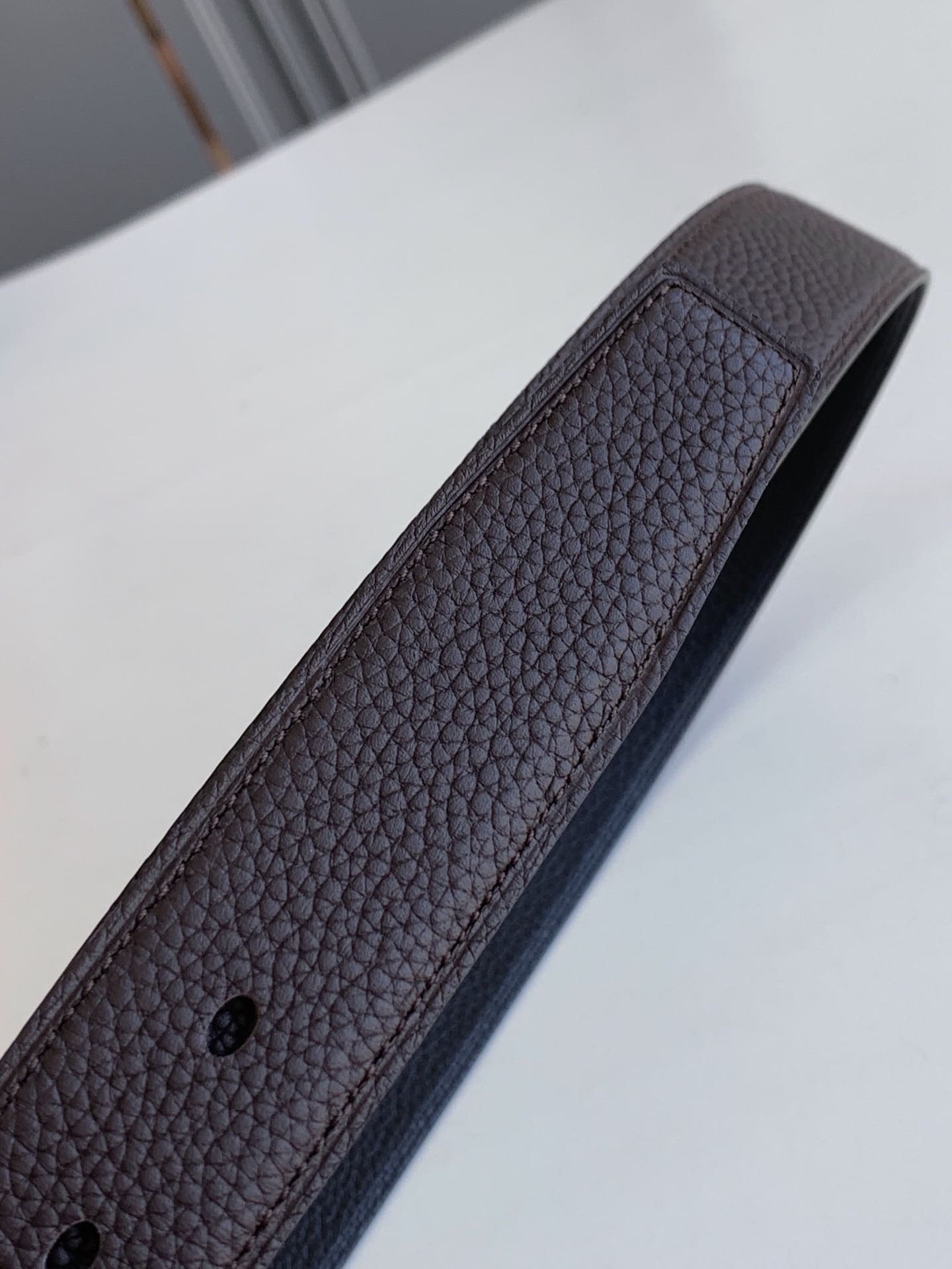 DÂY LƯNG HERMES H Togo leather hai mặt khóa bạc
