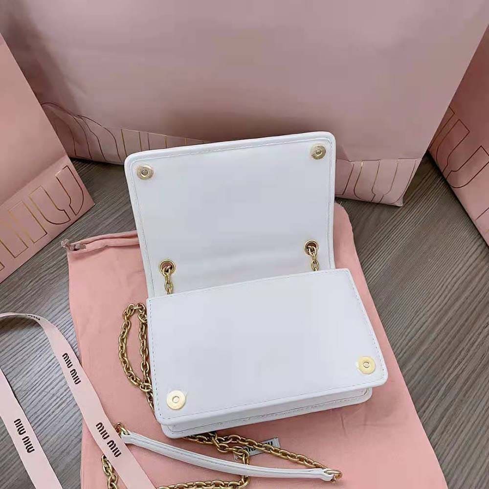 Ví Miu Miu Women Matelassé Nappa Leather Mini-bag-White