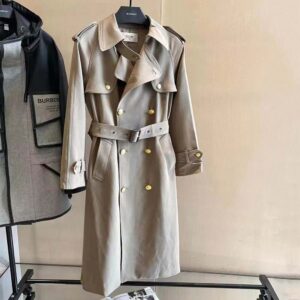 ÁO Celine Women Trench Coat in Wool and Cotton-Brown