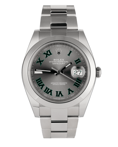 Đồng hồ Rolex Datejust Wimbledon cọc số La Mã xanh lá cây