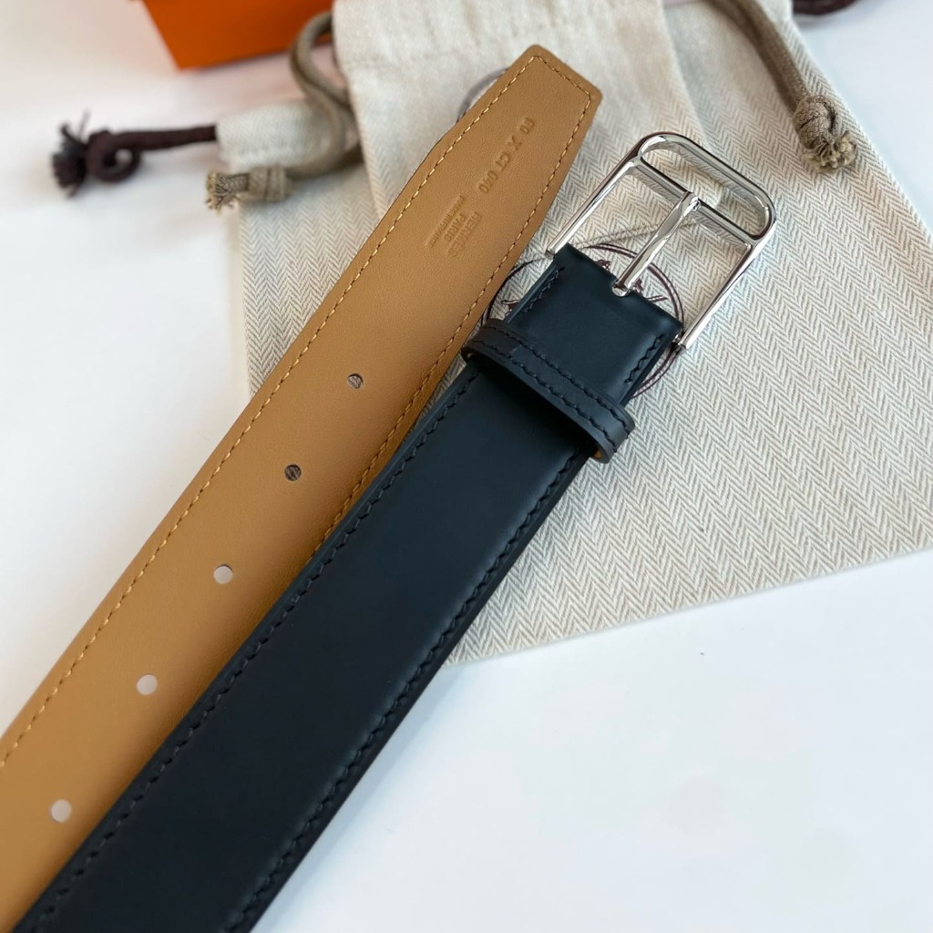 DÂY LƯNG HERMES Togo Black leather