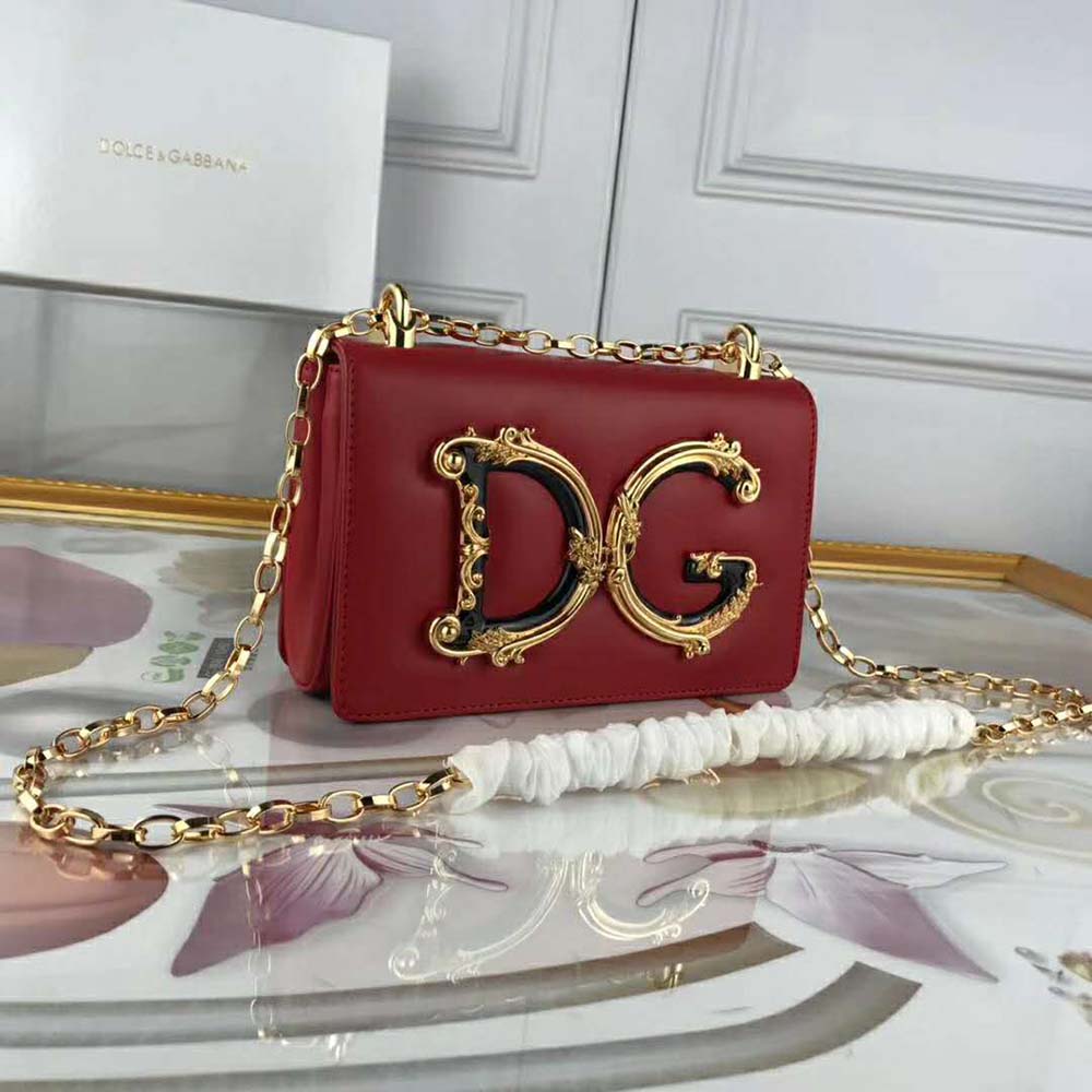 TÚI Dolce Gabbana D&G Women DG Girls Shoulder Bag Nappa Leather-Red