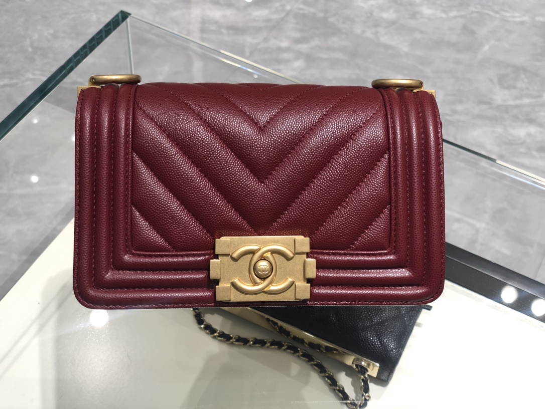 TÚI CHANEL LEBOY CAVIAR MAROON DA HAAS GOLD 20