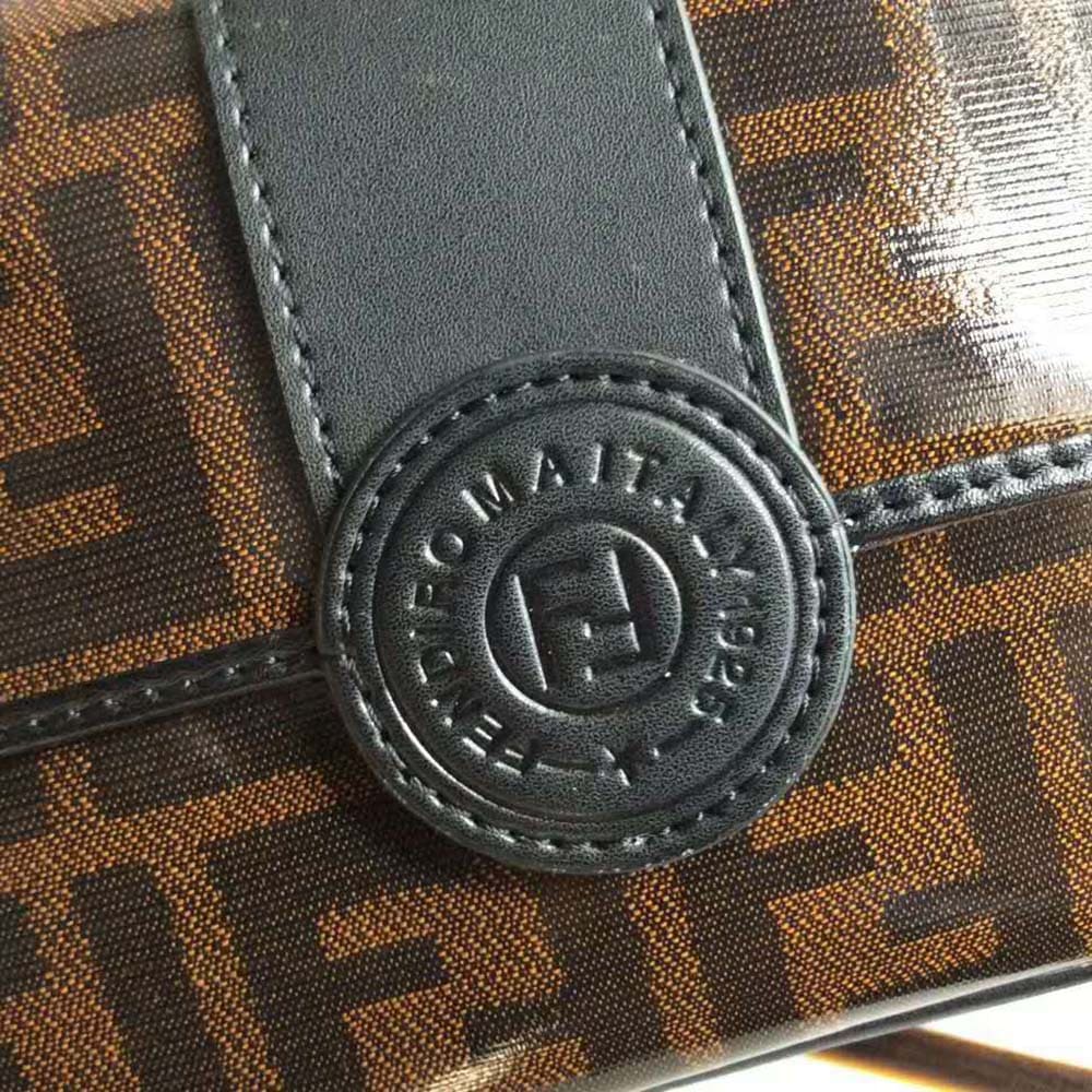 Túi Fendi Women Mini Double F Brown Canvas Bag