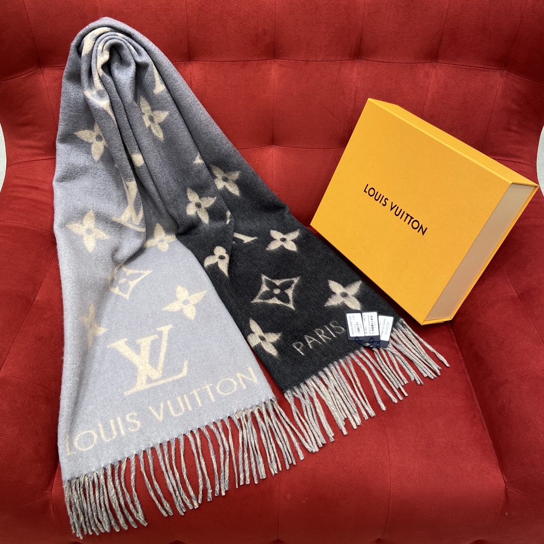 KHĂN Louis Vuitton Double-sided cashmere Scarf