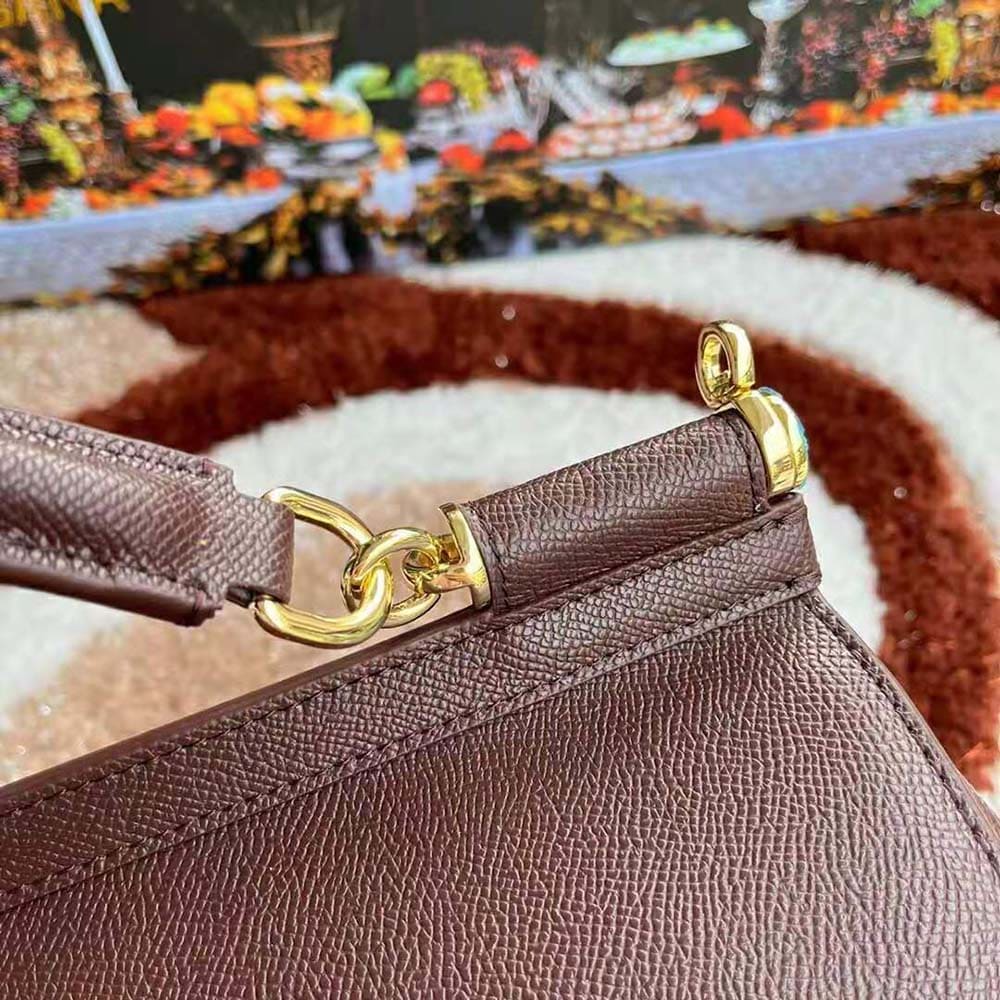 TÚI Dolce Gabbana D&G Women Medium Dauphine Leather Sicily Bag-Bordeaux
