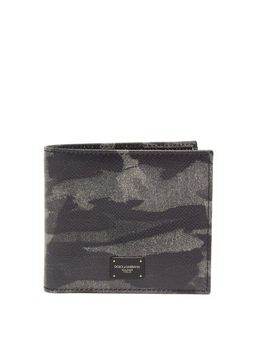 VÍ DOLCE & GABBANA  Camouflage-print bi-fold leather wallet